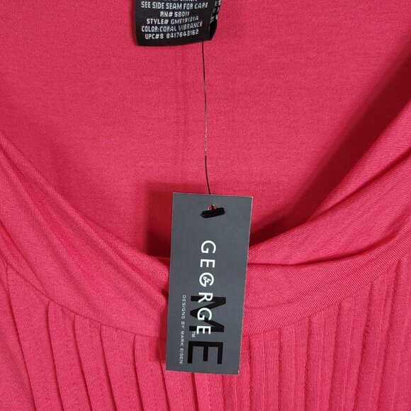 George Mark Eisen Pullover Twist Top Pink 2X Pleated Scoop Neck Short Sleeve NWT - Picture 6 of 7